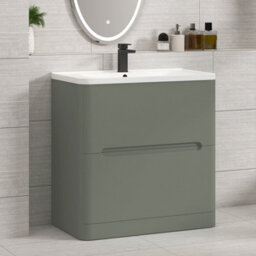 Royal Bathrooms Venice 600mm Sage Green Floor Standing Vanity Unit 2 Drawer With Ceramic Basin - thumbnail 5