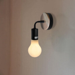 Matt Black Antique Brass Effect Wired Wall Light 2 Pack Wall - thumbnail 2