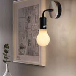 Matt Black Antique Brass Effect Wired Wall Light 2 Pack Wall - thumbnail 7