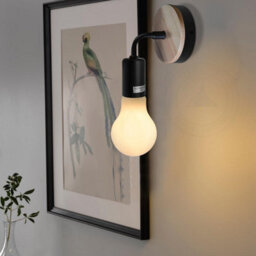 Matt Black Antique Brass Effect Wired Wall Light 2 Pack Wall - thumbnail 5
