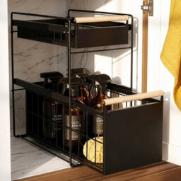 Metal Cabinet Organizer Space-Saving Kitchen Storage Rack Portable And Mesh Rack Double Layer - thumbnail 5