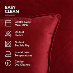 Deconovo Set Of 2 Square Crushed Velvet Cushion Covers With Invisible Zipper 40Cm X 40Cm Red - thumbnail 6