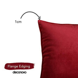 Deconovo Set Of 2 Square Crushed Velvet Cushion Covers With Invisible Zipper 40Cm X 40Cm Red - thumbnail 4