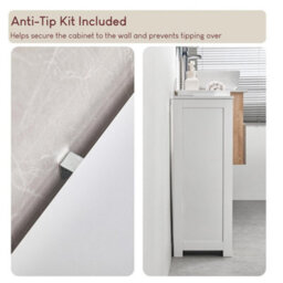 White Bathroom 1 Drawer 1 Door Cabinet Bedroom Storage Dresser Cupboard - thumbnail 4