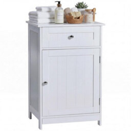 White Bathroom 1 Drawer 1 Door Cabinet Bedroom Storage Dresser Cupboard - thumbnail 6