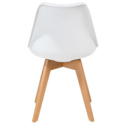 Wyld and Coco Nexa Home Set Of 2 White Faux Leather Dining Chairs With Beech Wood Cross-Base Legs - thumbnail 7