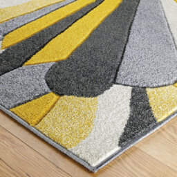 Yellow Easy To Clean Optical 3D Modern Rug For Dining Room-80Cm X 150Cm - thumbnail 3