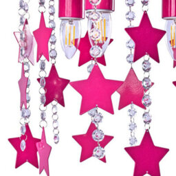Milagro Ceiling Lamp Star 3Xe27 Hot Pink Attractive Hand Made Chandelier With Suspended Crystals And Stars - thumbnail 4