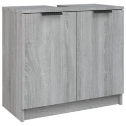 Berkfield Stylish 5 Piece Bathroom Cabinet Set Grey Sonoma Engineered Wood - thumbnail 8