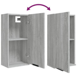Berkfield Stylish 5 Piece Bathroom Cabinet Set Grey Sonoma Engineered Wood - thumbnail 9