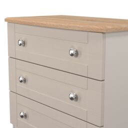 Santander Ready Assembled Matt Beige & Oak 3 Drawer Wide Chest (H)692mm (W)765mm (D)415mm - thumbnail 3
