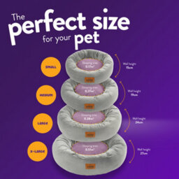 Slumberdown Paws For Slumber Donut Pet Bed, Grey, Large, 75Cm Diameter - thumbnail 6