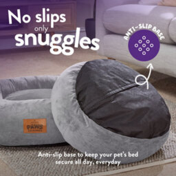 Slumberdown Paws For Slumber Donut Pet Bed, Grey, Large, 75Cm Diameter - thumbnail 5