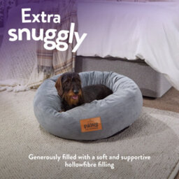 Slumberdown Paws For Slumber Donut Pet Bed, Grey, Large, 75Cm Diameter - thumbnail 4
