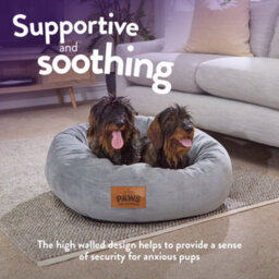 Slumberdown Paws For Slumber Donut Pet Bed, Grey, Large, 75Cm Diameter - thumbnail 3
