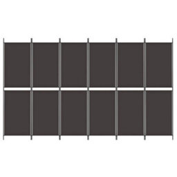 Berkfield 6-Panel Room Divider Brown 300X180 Cm Fabric - thumbnail 3