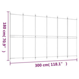 Berkfield 6-Panel Room Divider Brown 300X180 Cm Fabric - thumbnail 8