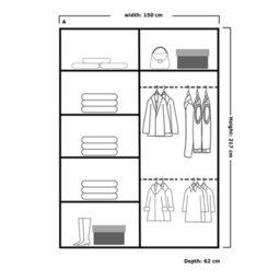 Sliding Wardrobes 4 u LTD Modern Sliding Wardrobe Big Round Mirror With Led Light - Bedroom Cabinet, Grey 150Cm And 203Cm - thumbnail 3