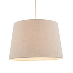 Happy Homewares Light Beige Natural Linen Fabric Lamp Shade With White Cotton Lining - thumbnail 2