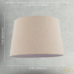 Happy Homewares Light Beige Natural Linen Fabric Lamp Shade With White Cotton Lining - thumbnail 7