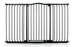 Safetots Extra Tall Curved Top Safety Gate, 152Cm - 161Cm, Matt Black, Extra Tall 100Cm In Height, Pressure Fit Stair Gate - thumbnail 1