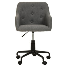 Orsina Ergonomic Tufted Grey And Black Home Office Chair, Comfortable Work From Home Chair, Movable Work Chair - thumbnail 3