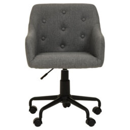 Orsina Ergonomic Tufted Grey And Black Home Office Chair, Comfortable Work From Home Chair, Movable Work Chair - thumbnail 2