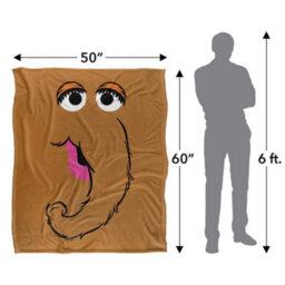 Sesame Street Face Snuffleupagus Blanket Multicoloured (One Size) - thumbnail 5