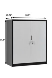 MMT Funiture Designs Metal Storage Cabinet - Closet Storage For Office, Bedroom, Living Room, Kitchen Lockable Storage Cabinet 2 Adjustable Shelves - thumbnail 6