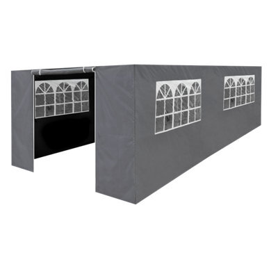 Sealey Dellonda Premium Side Walls Doors Windows For Gazebo Marquee Fits 3 X 6M - Grey - image 1