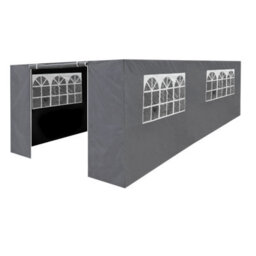 Sealey Dellonda Premium Side Walls Doors Windows For Gazebo Marquee Fits 3 X 6M - Grey