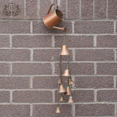 Burgess Galvanised Metal Watering Can Wind Chimes Vintage Copper Home Garden Ornament - image 1