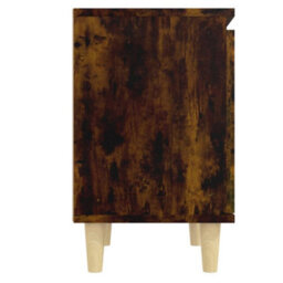Berkfield Bed Cabinet With Solid Wood Legs Smoked Oak 40X30X50 Cm - thumbnail 7