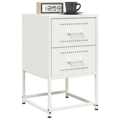 Berkfield Bedside Cabinets 2 Pcs White 36X39X60.5 Cm Steel - image 1