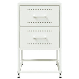 Berkfield Bedside Cabinets 2 Pcs White 36X39X60.5 Cm Steel - thumbnail 5