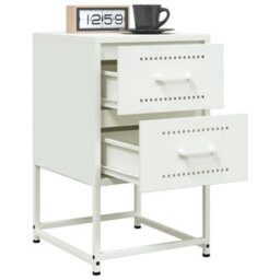 Berkfield Bedside Cabinets 2 Pcs White 36X39X60.5 Cm Steel - thumbnail 4