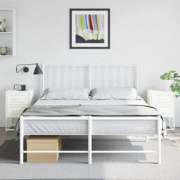 Berkfield Bedside Cabinets 2 Pcs White 36X39X60.5 Cm Steel - thumbnail 3