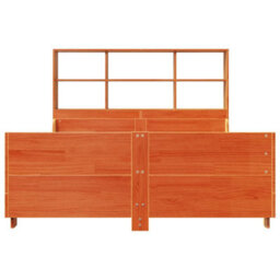 Berkfield Bookcase Bed Without Mattress Wax Brown 135X190 Cm Double Solid Wood - thumbnail 4