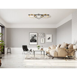 Luminosa Lighting Luminosa Lesina 78X36Cm Integrated Led Semi Flush Ceiling Light Chrome Led 3000K - thumbnail 6