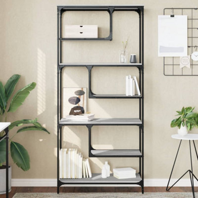 Berkfield Bookcase Grey Sonoma 81X36X176 Cm Engineered Wood - image 1