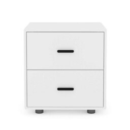 Urbn-Living Urbnliving Height 43Cm 2 Drawer Wooden White Bedside Cabinet Bedroom Furniture Storage Nightstand - thumbnail 5