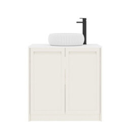 Royal Bathrooms Royal Bathroom Elmore 800mm Classic White Freestanding Bathroom Vanity Unit 2 Door Plain White Worktop With Milan Basin - thumbnail 7