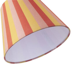 Happy Homewares Multi Pink Tone Striped Linen Coolie Lamp Shade With Cotton Inner - thumbnail 5