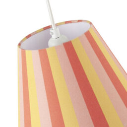 Happy Homewares Multi Pink Tone Striped Linen Coolie Lamp Shade With Cotton Inner - thumbnail 3
