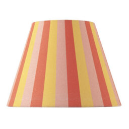 Happy Homewares Multi Pink Tone Striped Linen Coolie Lamp Shade With Cotton Inner - thumbnail 4