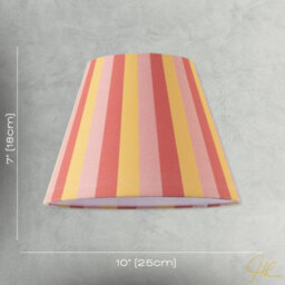 Happy Homewares Multi Pink Tone Striped Linen Coolie Lamp Shade With Cotton Inner - thumbnail 7
