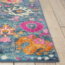 Blue Luxurious , Traditional Abstract , Floral Rug Easy To Clean Dining Room-114Cm X 175Cm - thumbnail 4