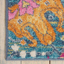 Blue Luxurious , Traditional Abstract , Floral Rug Easy To Clean Dining Room-114Cm X 175Cm - thumbnail 3