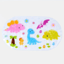 OHS Kids Dinosaur Print Pvc Bath Mat Non Slip Strong Suction - thumbnail 4