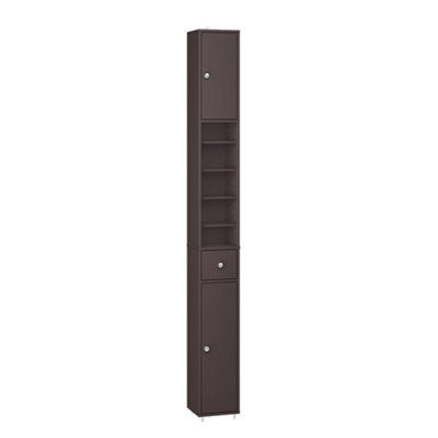 Sobuy Bzr34-Ii-Br,tall Bathroom Storage Cabinet - Slim Bathroom Unit,compact Bathroom Furniture,brown,w20Xd20Xh180 - image 1